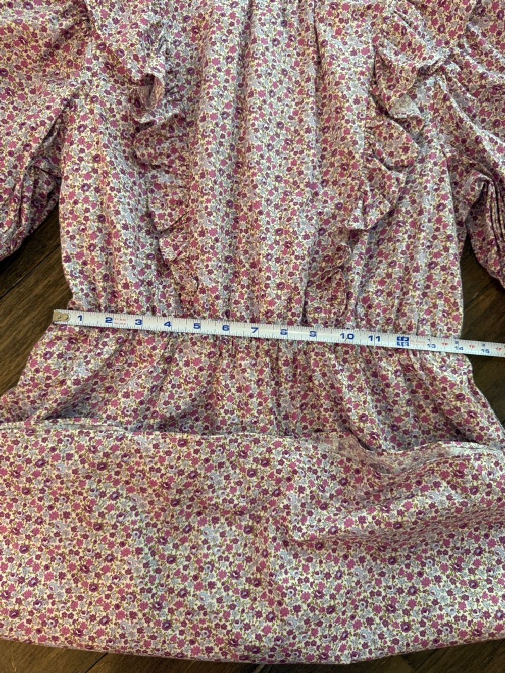 Hyacinth House Floral Smocked Ruffle Dress Size Small Cottagecore Prairie - Picture 8 of 13